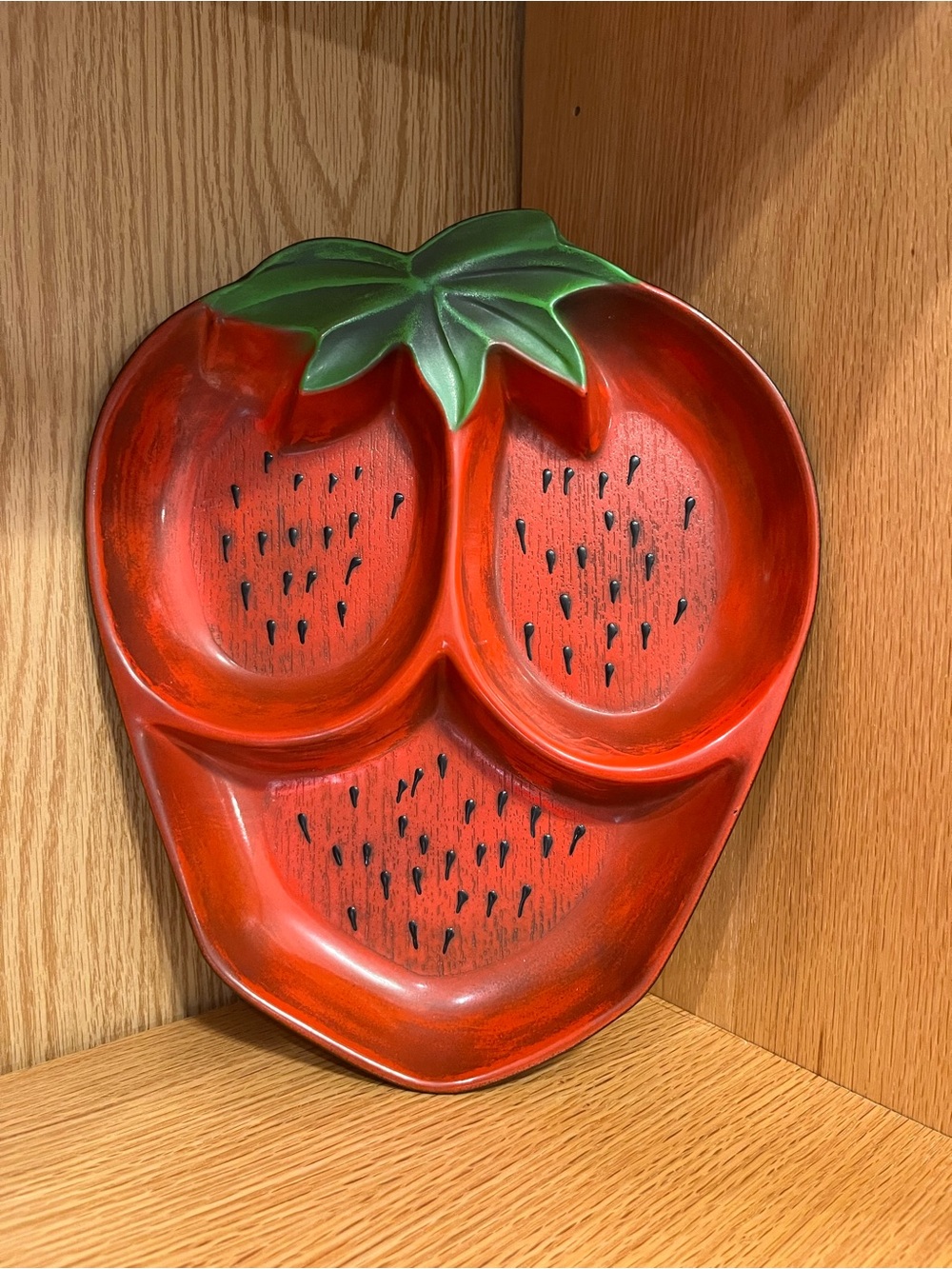 Vintage 1970s Ardco Fine Quality Dallas Strawberry Divided Serving Platter